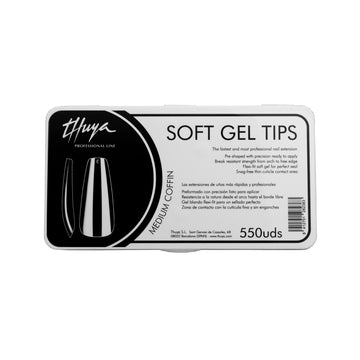 Thuya Soft Gel Nail Tips 550PCS – Pre-Shaped Medium Coffin & Stiletto | Professional Break-Resistant Nail Extensions